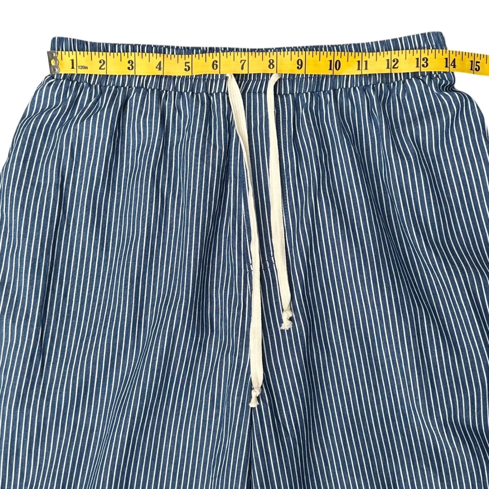 Baltic Born Odelia Striped Blue Off White Wide Leg Cotton Drawstring Pants M NWT - Picture 9 of 12